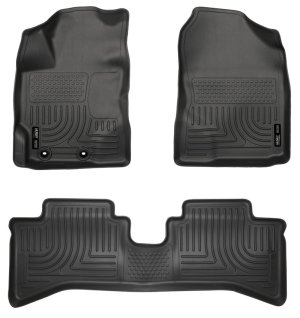 Toyota Prius c Floor Liners - Front + Rear - Husky Liners - WeatherBeater - Black - 2012